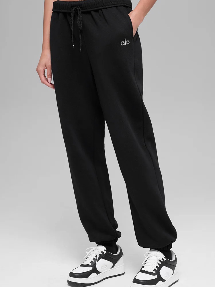 Alo Black Logo Sweatpants